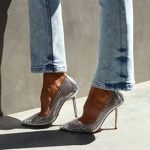 Billini Diamanté Clear Pumps - Picture 2 of 9